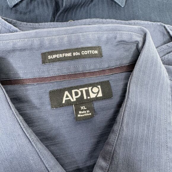 APT 9 / lot (2) blue button down solid collared casual long sleeve shirts / XL - Picture 3 of 7